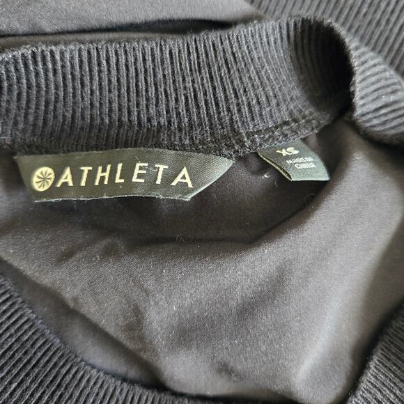 Athleta Zephyr Shell Tank Black Crew Neck Ribbed Trim Women XS - Picture 10 of 12